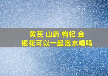 黄芪 山药 枸杞 金银花可以一起泡水喝吗